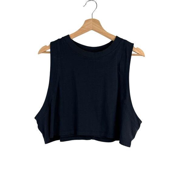 lululemon athletica Tops - Lululemon Cropped Tank Muscle Tank Black Women's 12